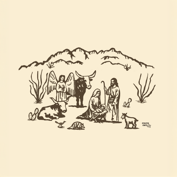Western Nativity Scene Print