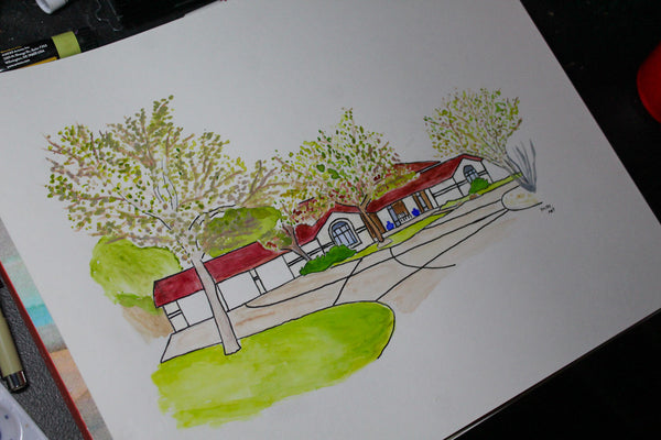 Custom Watercolor Building or Home Portrait