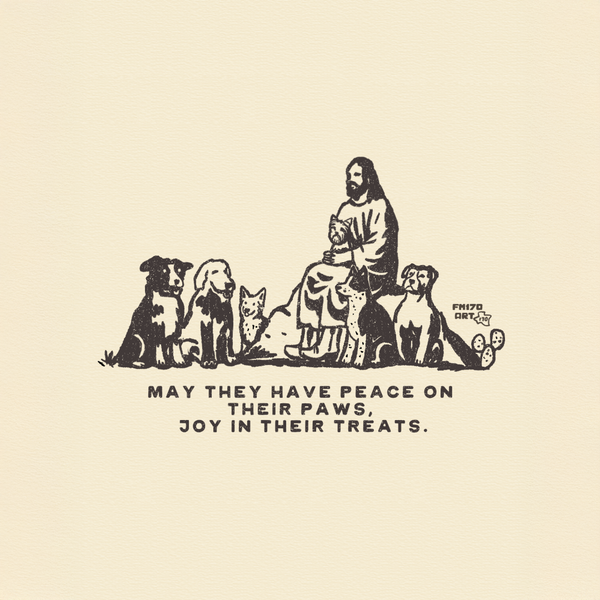 Jesus Blessing Paws and Treats Print