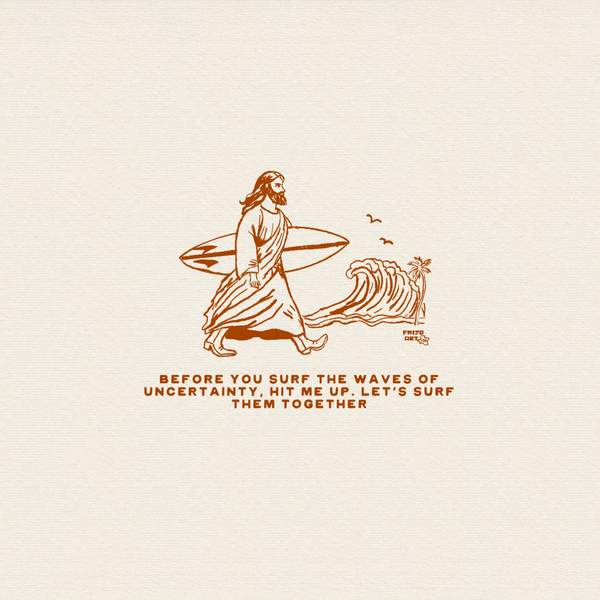 Surfing Jesus Print
