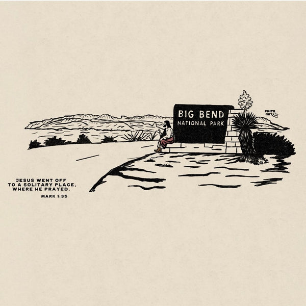 Jesus & coffee at Big Bend Print
