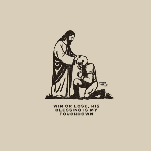 Jesus praying over football player print