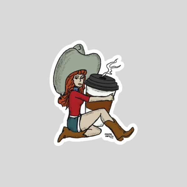 Coffee Cowgirl Sticker