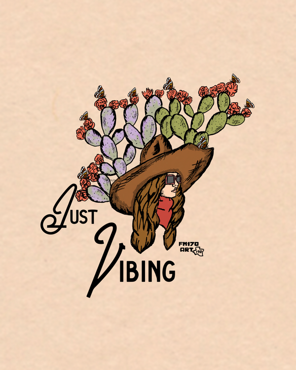 Just Vibing: Blooming Prickly Pears & Butterflies Print