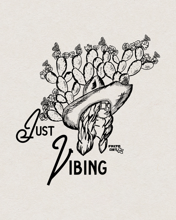 Just Vibing: Blooming Prickly Pears & Butterflies Print