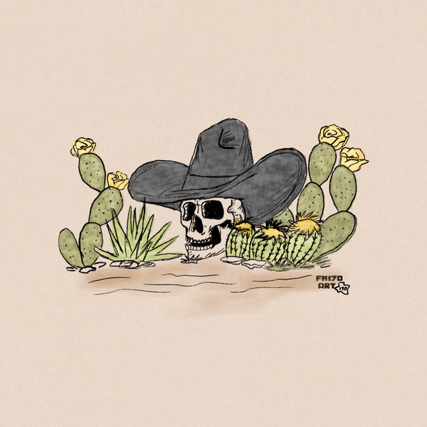 Desert Cowboy Skull Print