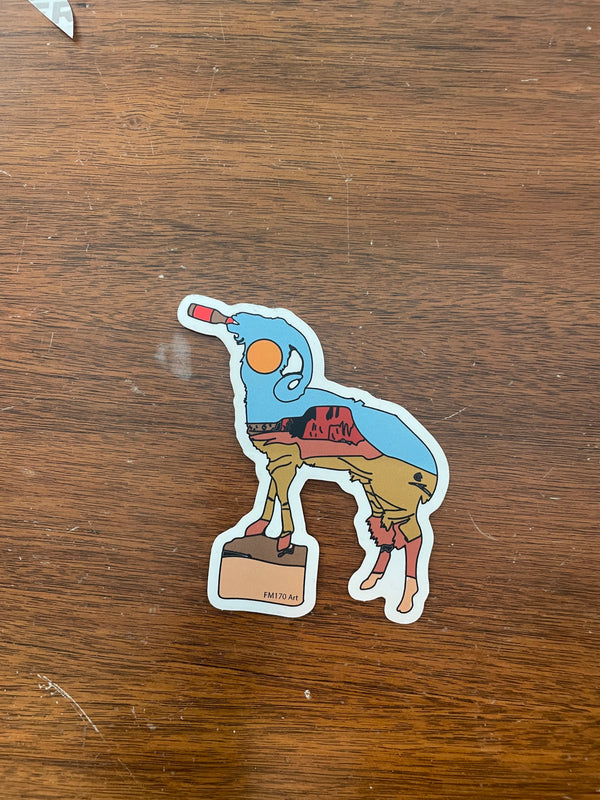Goat Drinking:Lajitas Mesa sticker