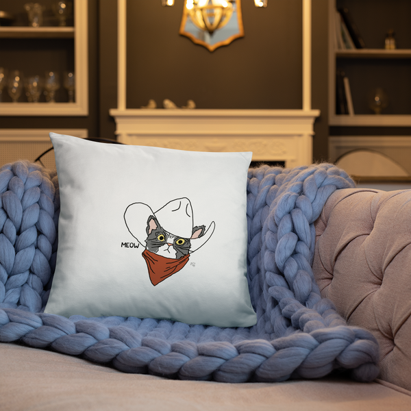 Cat Cowboy Basic Pillow