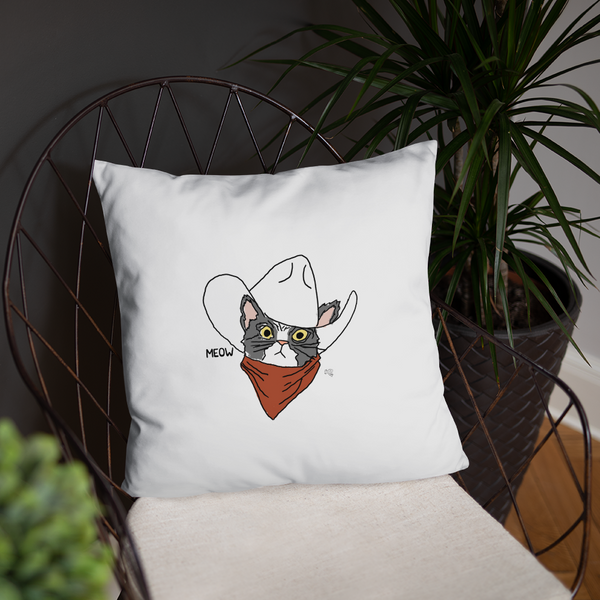 Cat Cowboy Basic Pillow