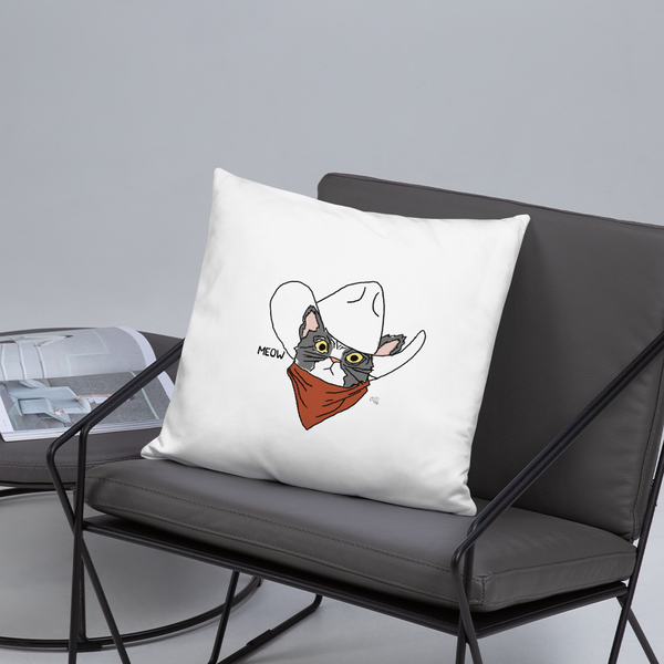 Cat Cowboy Basic Pillow