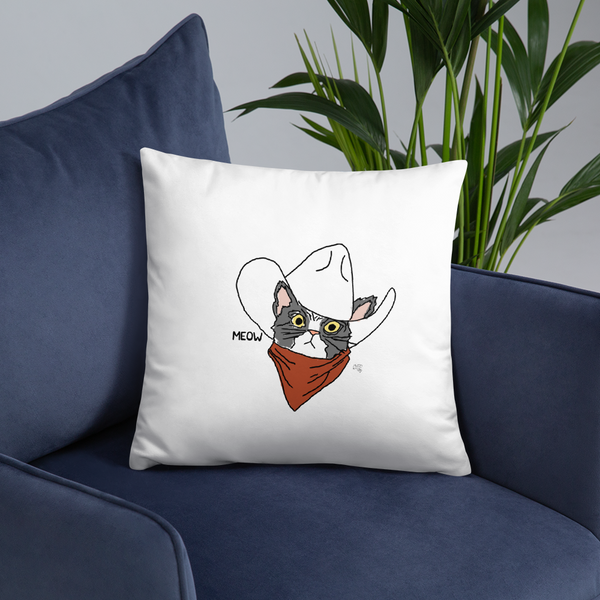 Cat Cowboy Basic Pillow