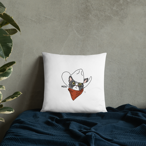 Cat Cowboy Basic Pillow