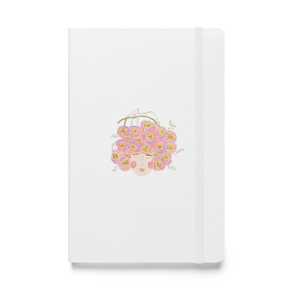 Flower Crown  Girl Hardcover bound notebook