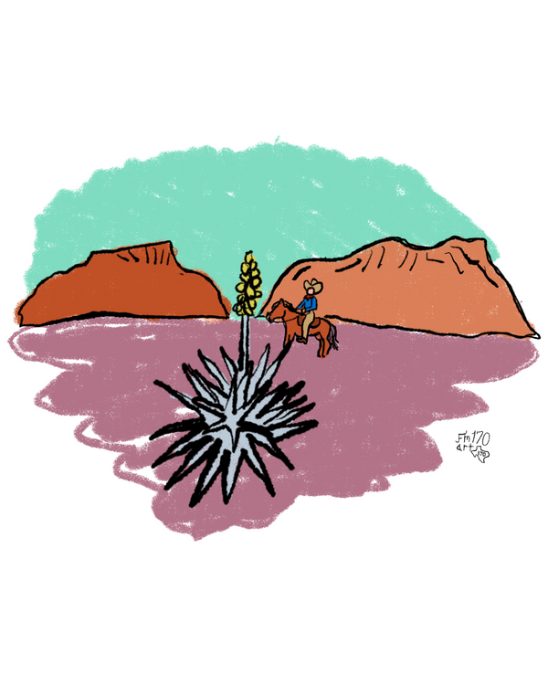 Cowboy in the Horizon Print