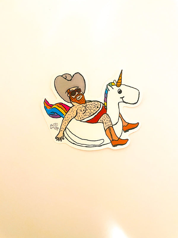 Cowboy Unicorn Floatie Sticker
