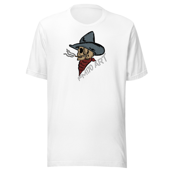 Smoking Skull Cowboy Unisex t-shirt