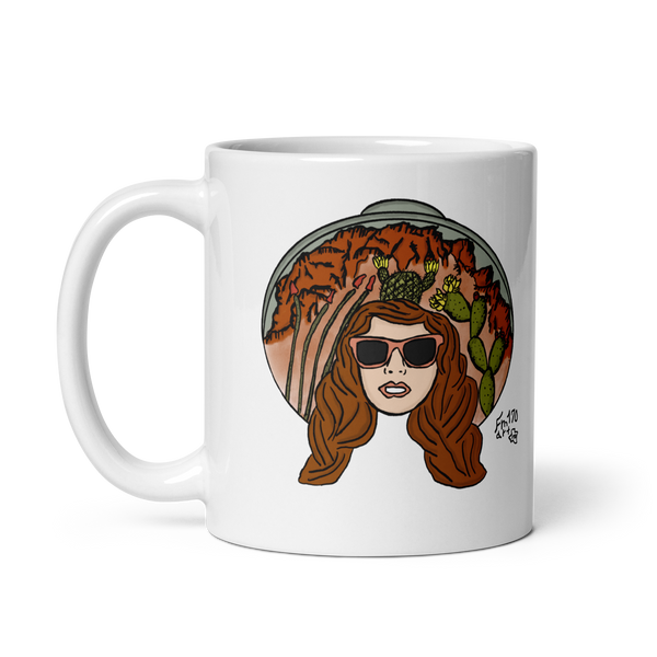 The Desert Hat White glossy mug
