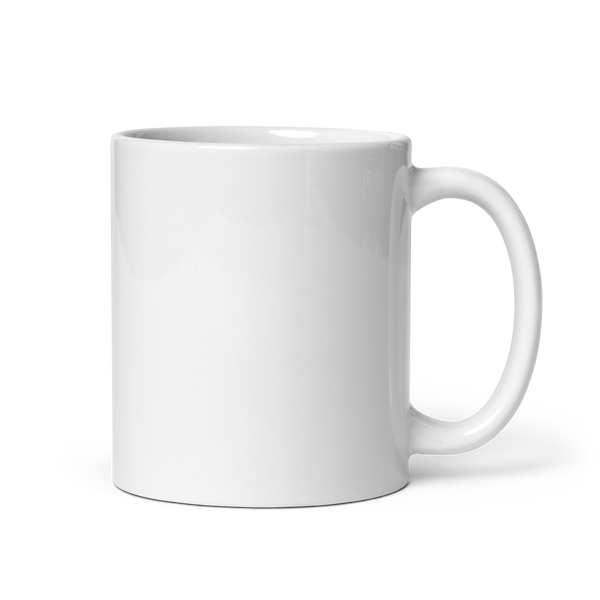 The Mountains are calling White glossy mug