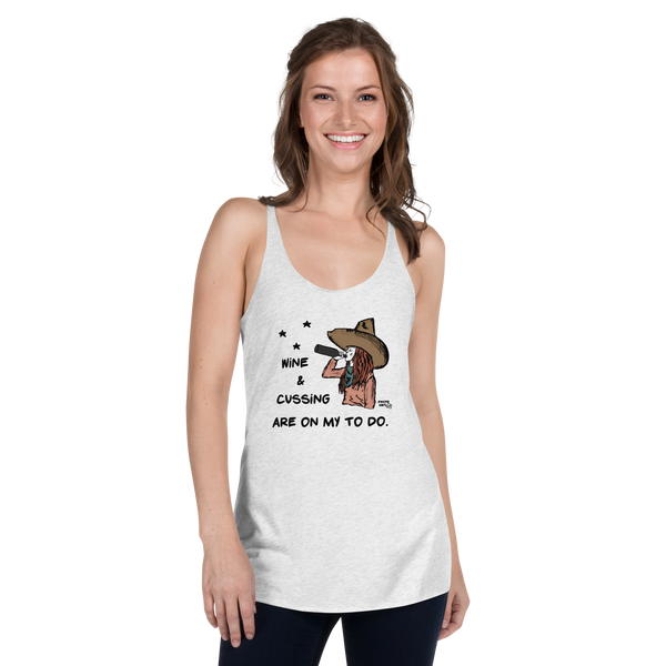 Wine and Cussing Women's Racerback Tank