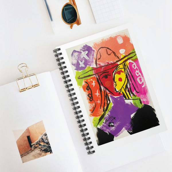 Abstract Cowgirl 1 Spiral Notebook - Ruled Line