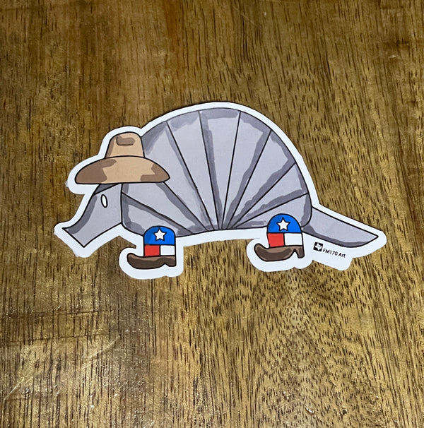 Texas Armadillo Sticker