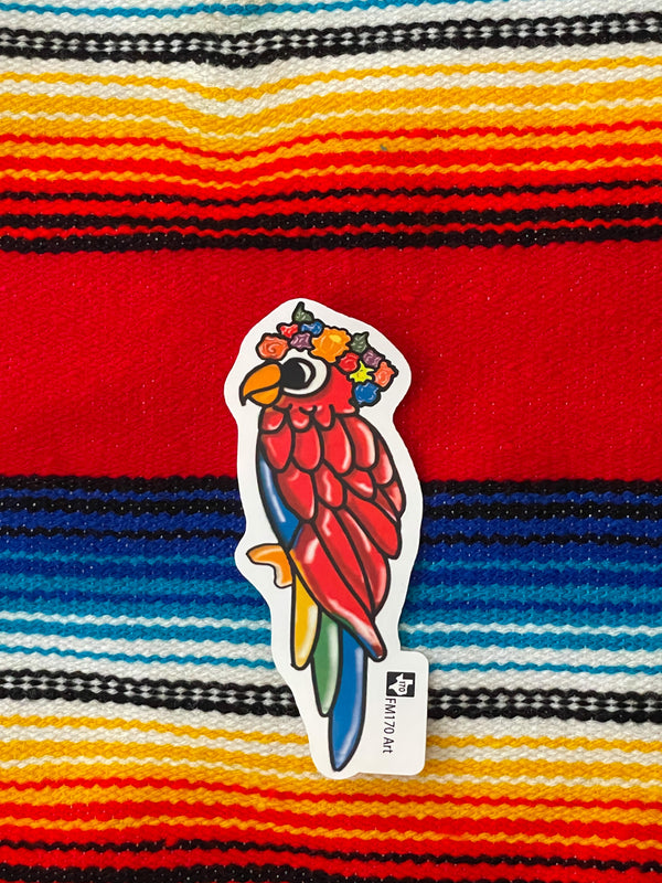 Parrot Flower Crown Sticker