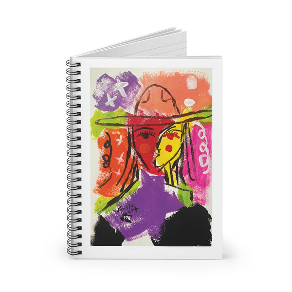Abstract Cowgirl 1 Spiral Notebook - Ruled Line