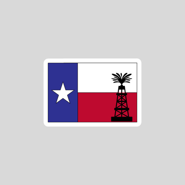 Texas Flag Oil Rig Sticker
