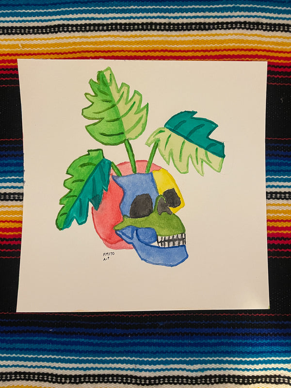 Colorful Skull Watercolor