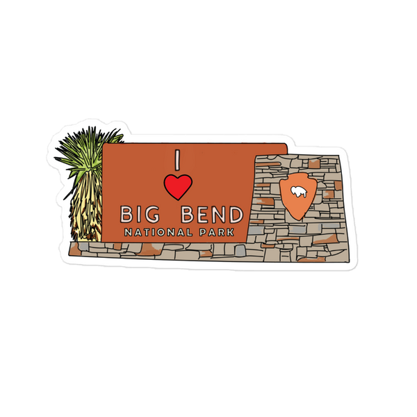 I love Big Bend NPS sign Bubble-free stickers