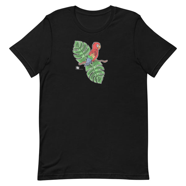Parrot and Palm Leaves Unisex t-shirt