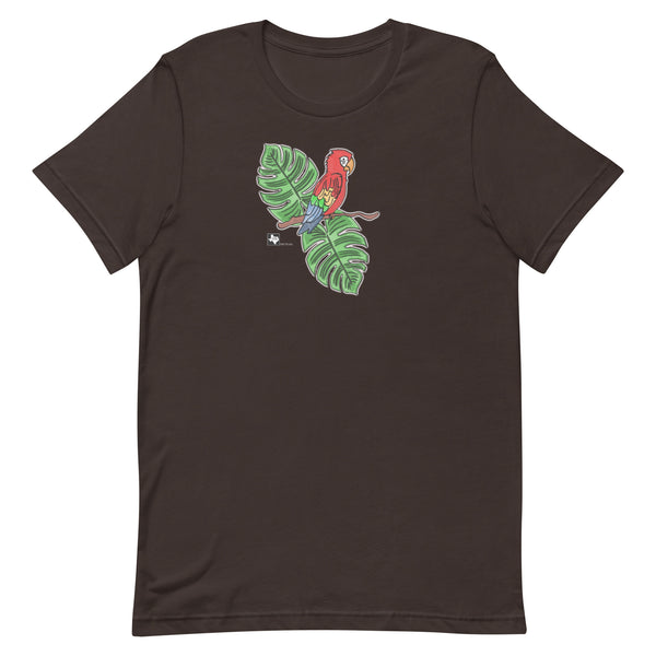 Parrot and Palm Leaves Unisex t-shirt