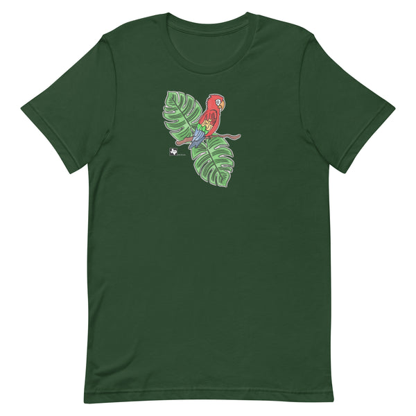Parrot and Palm Leaves Unisex t-shirt