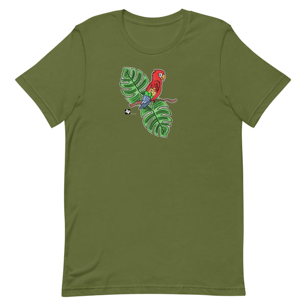 Parrot and Palm Leaves Unisex t-shirt