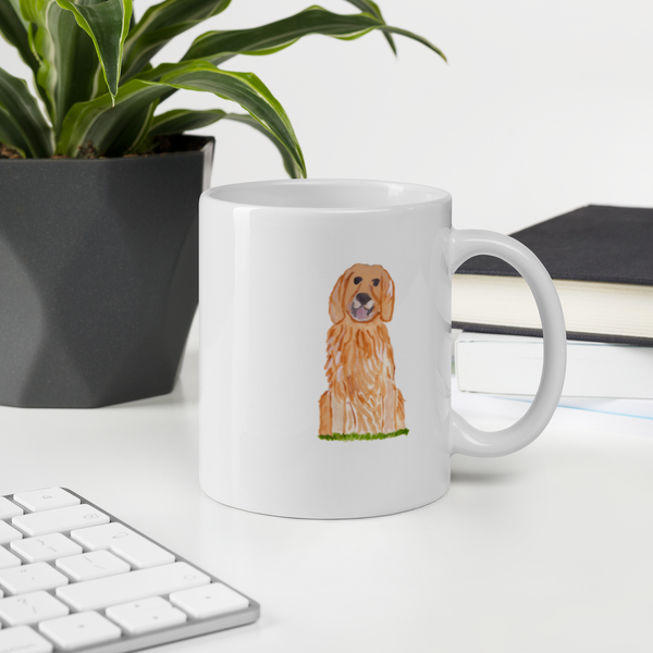 Golden Retriever White glossy mug
