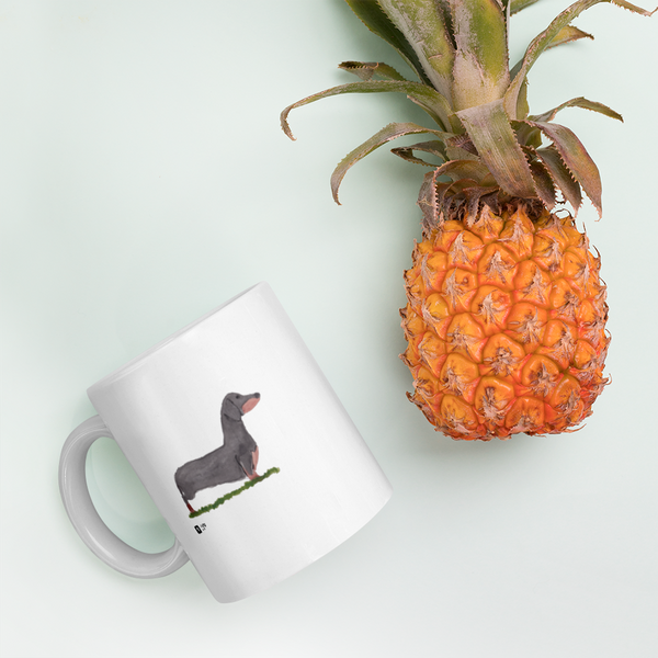Dachshund White glossy mug