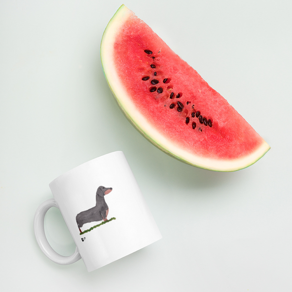 Dachshund White glossy mug
