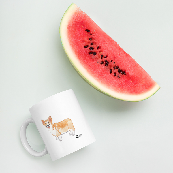 Corgi White glossy mug