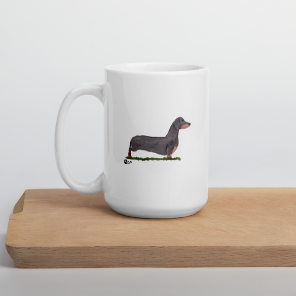 Dachshund White glossy mug
