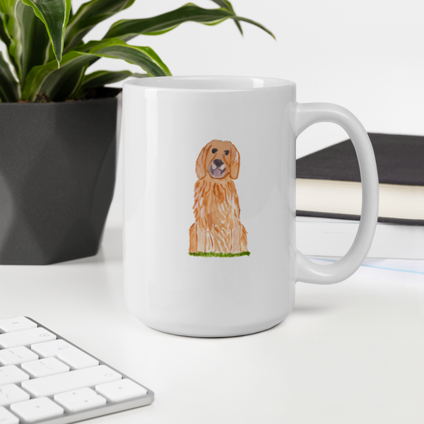 Golden Retriever White glossy mug
